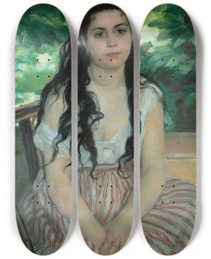 Triptych art skateboard deck of Pierreauguste Renoir Summer by Pierre-Auguste Renoir (1841-1919)