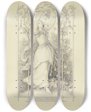 Triptych art skateboard deck of Ludwig Richter Melechsala by Ludwig Richter