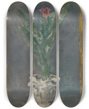 Triptych art skateboard deck of Cyprin Majernk Ztiie by Cyprian Majernik (1909-1945)