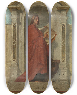 Triptych art skateboard deck of Nicolas Auguste Hesse Saint Jean by Nicolas Auguste Hesse (1795-1869)