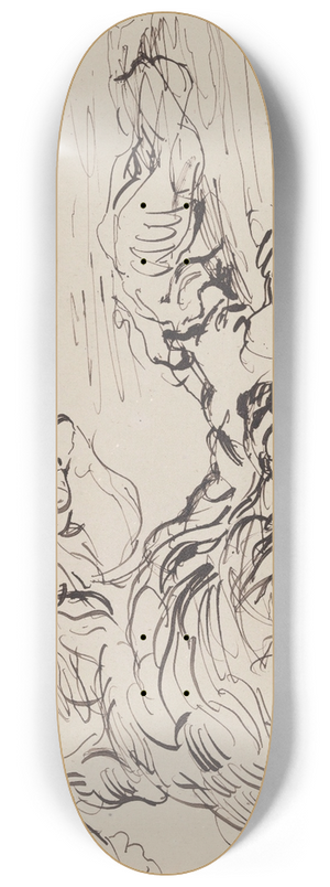 James Ensor - Fallen Arab Horseman with Cavorting Horse 8.25 inch art skate deck