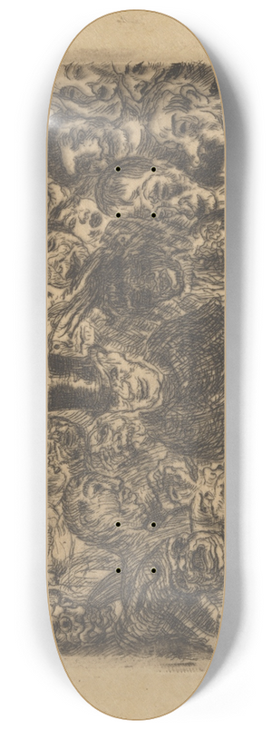 James Ensor - Gentrigeerde maskers 8.25 inch art skate deck James Ensor - Gentrigeerde maskers 8.25 inch art skate deck