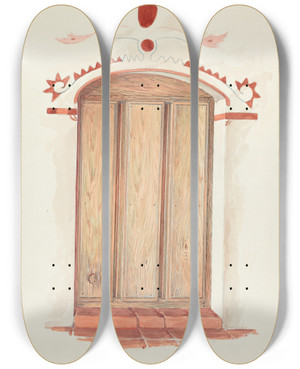 Triptych art skateboard deck of Robert Wr Taylor Restoration Drawing_6 by Robert W R Taylor (20-)