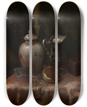 Triptych art skateboard deck of Olga Boznanska Still Life_4 by Olga Boznanska (1865-1940)