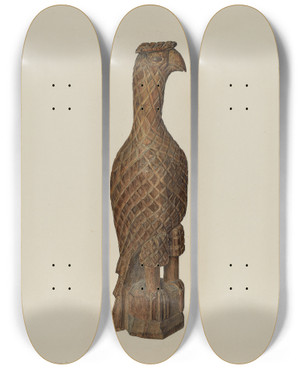 Triptych art skateboard deck of Hester Duany Eagle by Hester Duany (1891-1964)
