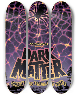 Triptych art skateboard deck of Nasa Dark Matter by NASA (1958)