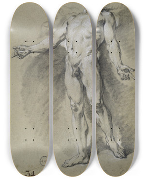 Triptych art skateboard deck of Franois Boucher Apollo by Francois Boucher (1703-1770)