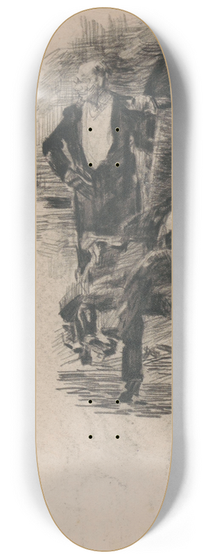 James Ensor - Seated and Standing Gentleman 8.25 inch art skate deck