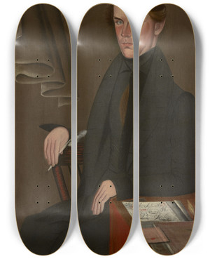 Triptych art skateboard deck of Sheldon Peck John Aylsworth by Sheldon Peck (1797-1868)