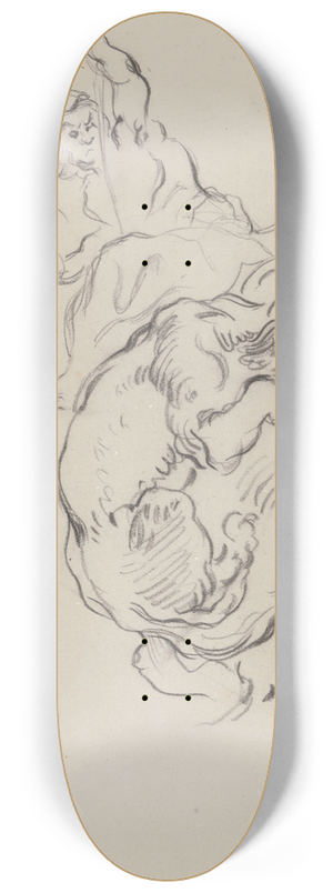 James Ensor - Study of the Lion Hunt 8.25 inch art skate deck