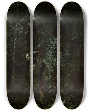 Triptych art skateboard deck of Witold Pruszkowski Saint Johns Eve by Witold Pruszkowski (1846-1896)