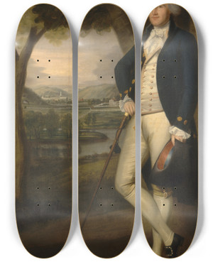 Triptych art skateboard deck of Ralph Earl Daniel Boardman by Ralph Earl (1751-1801)