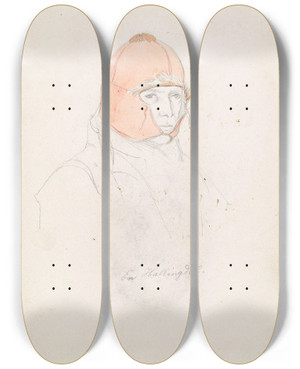 Triptych art skateboard deck of Adolph Tidemand En Hallingdl by Adolph Tidemand (1814-1876)