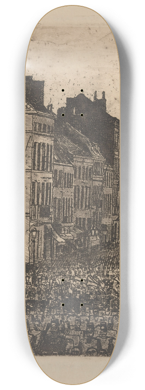 James Ensor - The Music in the rue de Flandre, Ostend 8.25 inch art skate deck