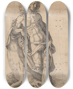 Triptych art skateboard deck of Jost Amman Apollo by Jost Amman (1539-1591)