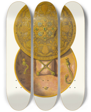 Triptych art skateboard deck of Fedor Grigoryevich Solntsev Shchit by Fedor Grigoryevich Solntsev (1801-1892)