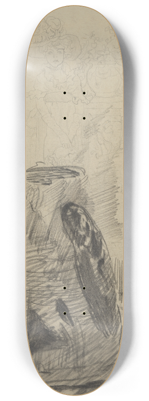 James Ensor - Vaas met vismotief en vrouw met bloemenvaas 8.25 inch art skate deck