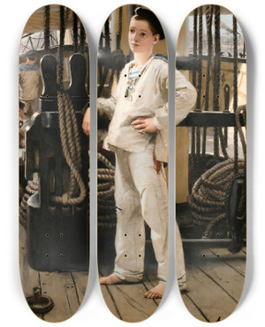 Triptych art skateboard deck of Alexandre Brun Le Mousse by Alexandre Brun (1853-1941)