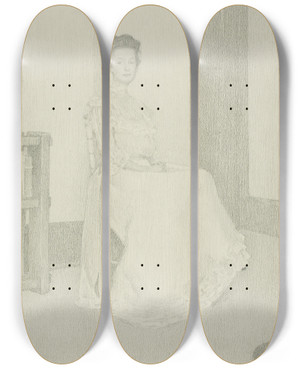 Triptych art skateboard deck of Belle Silveira Gorski Ethel Randolph by Belle Silveira Gorski (1877-1930)