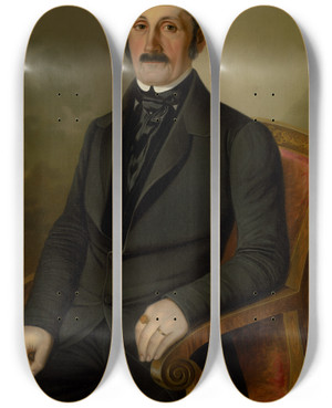 Triptych art skateboard deck of Peter Michal Boh Samuel Ballo by Peter Michal Bohun (1822-1879)