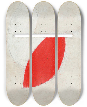 Triptych art skateboard deck of Kurt Schwitters Ohne Titel Mit Schlitz by Kurt Schwitters (1887-1948)