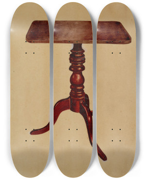 Triptych art skateboard deck of Mccarthy And Donald Donovan Occasional Table_1 by McCarthy and Donald Donovan