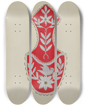 Triptych art skateboard deck of Gordena Jackson Watch Holder by Gordena Jackson
