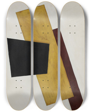 Triptych art skateboard deck of Lyubov Popova Composition by Lyubov Popova (1889-1924)