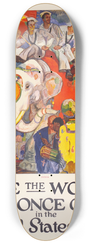 James Henry Daugherty - Give the world the once over in the United States Navy 8.25 inch art skate deck James Henry Daugherty - Give the world the once over in the United States Navy 8.25 inch art skate deck