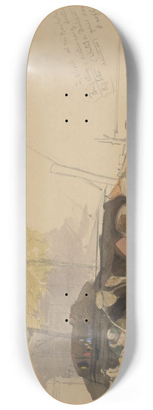 James Holland - Barges on a Canal in Rotterdam 8.25 inch art skate deck