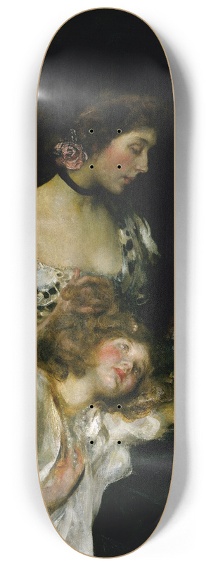 James Jebusa Shannon - Mother and Child (Lady Shannon and Kitty) 8.25 inch art skate deck