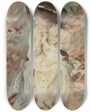 Triptych art skateboard deck of John Singer Sargent Eliza by John Singer Sargent (1856-1925)