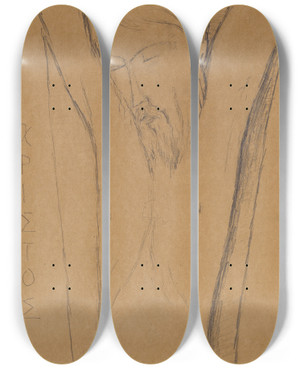 Triptych art skateboard deck of Amedeo Modigliani Christus by Amedeo Modigliani (1884-1920)