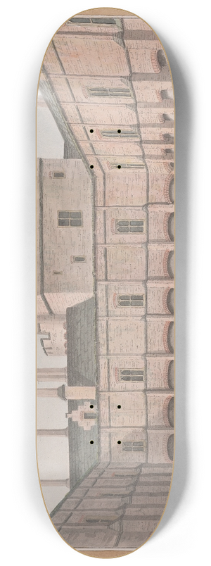 James Lambert of Lewes - Herstmonceux Castle, East Sussex: South View of the Green Court 8.25 inch art skate deck