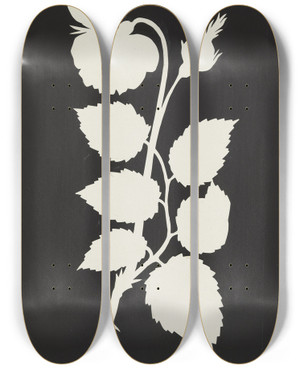 Triptych art skateboard deck of Philipp Otto Runge Rose by Philipp Otto Runge (1777-1810)