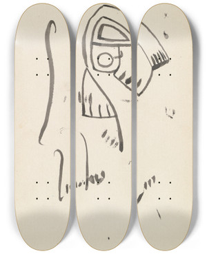 Triptych art skateboard deck of Henri Gaudierbrzeska Sculptural Studies by Henri Gaudier-Brzeska (1891-1915)