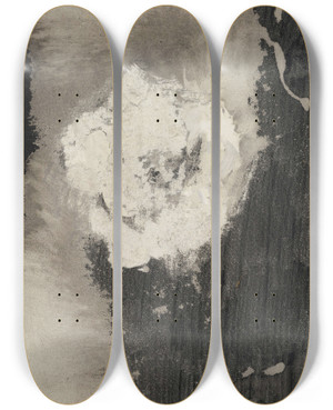 Triptych art skateboard deck of Carel Adolph Lion Cachet Bloem_1 by Carel Adolph Lion Cachet (1864-1945)