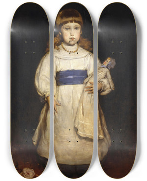 Triptych art skateboard deck of Frank Duveneck Mary Cabot Wheelwright by Frank Duveneck (1848-1919)