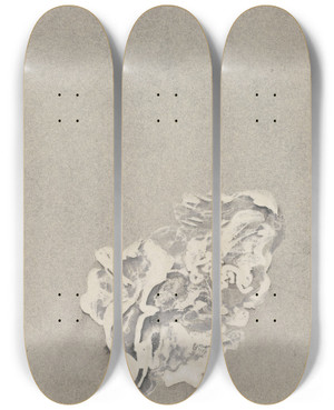 Triptych art skateboard deck of Carel Adolph Lion Cachet Bloem_3 by Carel Adolph Lion Cachet (1864-1945)