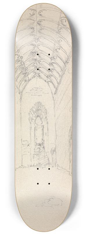 James Moore - Interior of St. Catherines Chapel, in Abbotsbury, Dorset, England 8.25 inch art skate deck