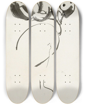 Triptych art skateboard deck of Carel Adolph Lion Cachet Koppen Van Papegaaien by Carel Adolph Lion Cachet (1864-1945)
