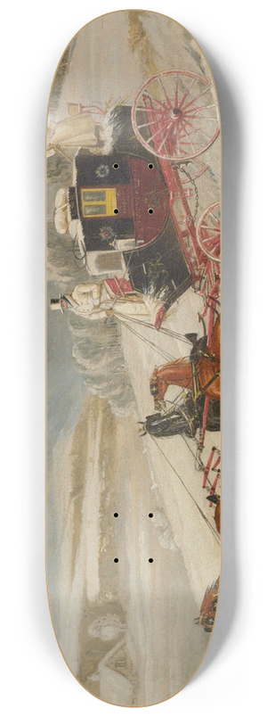James Pollard - The London-Glasgow Royal Mail Coach Descending A Hill In A Snowstorm 8.25 inch art skate deck James Pollard - The London-Glasgow Royal Mail Coach Descending A Hill In A Snowstorm 8.25 inch art skate deck