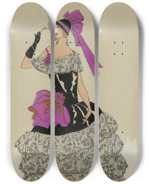 Triptych art skateboard deck of J Dory Palais Royal Dune Prciosit Charmante by J Dory