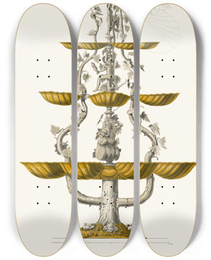 Triptych art skateboard deck of Fedor Grigoryevich Solntsev Rasolnik by Fedor Grigoryevich Solntsev (1801-1892)