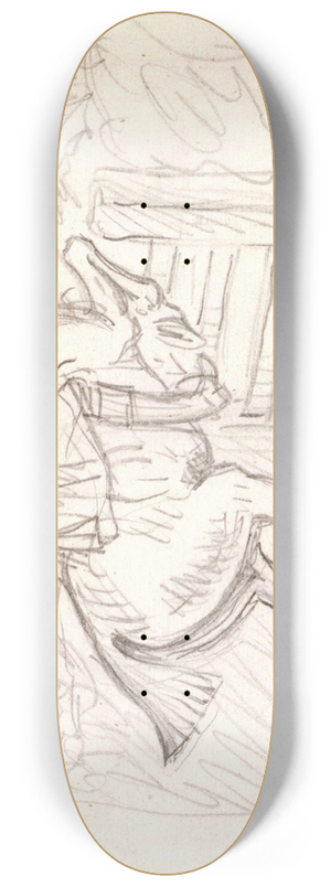 James Seymour - Sketch for Jumping the Gate 8.25 inch art skate deck James Seymour - Sketch for Jumping the Gate 8.25 inch art skate deck