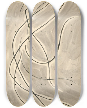 Triptych art skateboard deck of Abraham Walkowitz Dance Abstraction Isadora Duncan Or Rhythmicline_3 by Abraham Walkowitz (1878-1965)