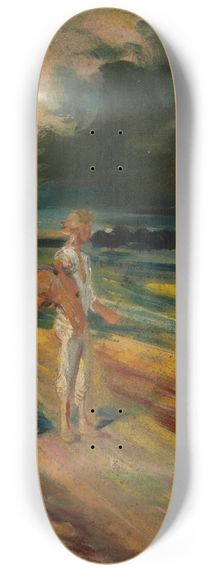 Adam Chmielowski - Black clouds, section of the triptych Disaster, sketch 8.25 inch art skate deck