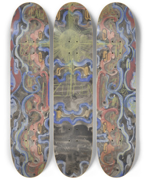 Triptych art skateboard deck of Carel Adolph Lion Cachet Decoratief Ontwerp_5 by Carel Adolph Lion Cachet (1864-1945)