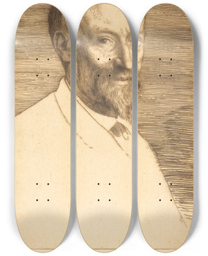 Triptych art skateboard deck of Alphonse Legros Auguste Pouletmalassis 2Nd Plate by Alphonse Legros (1837-1911)