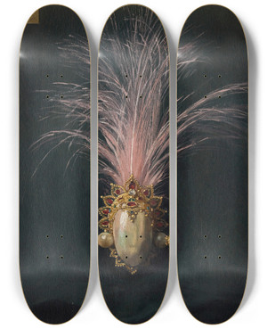 Triptych art skateboard deck of Stanisaw Von Chlebowski Study Of An Ornamental Escuffas by Stanislaw Chlebowski (1835-1884)